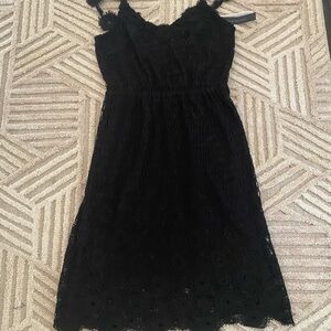 Elie Tahari Black Cotton Crochet Lace Dress.  Size 4.  New with tags.